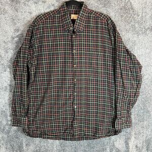 Gitman Bros Gold Shirt Mens Large Button Down Multicolor Check Plaid Vintage